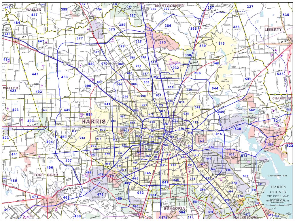 Harris County Zip Code Map - Mason Maps